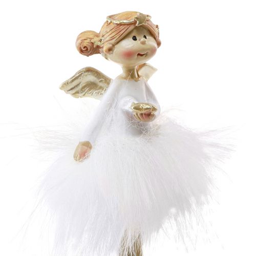 Floristik24 Figuras decorativas de anjo de Natal em ouro branco Alt.10,5 cm 2 unidades