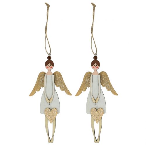 Floristik24 Creme anjo para pendurar 20,5cm 4 un