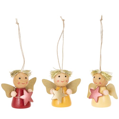 Pingente decorativo de anjo com estrela para pendurar, 5 cm, 9 peças comprar | Floristik24.pt