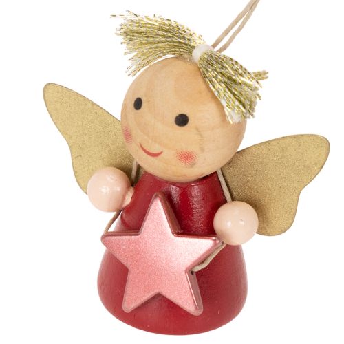 Pingente decorativo de anjo com estrela para pendurar, 5 cm, 9 peças | Floristik24.pt