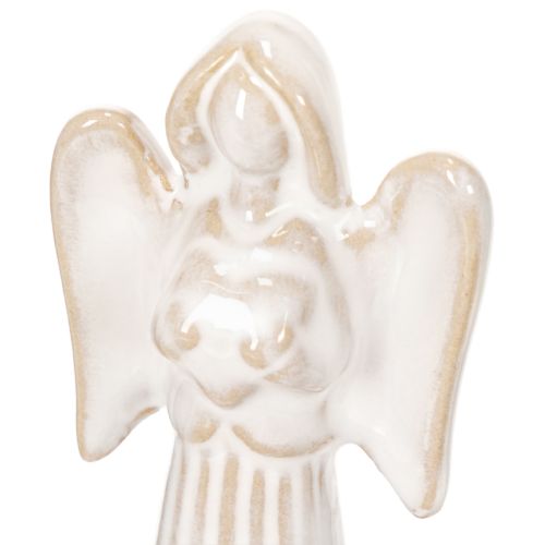 Conjunto de 3 peças com decoração de anjo para tigela, com pequena figura e suporte redondo para vela tealight de 10 cm. | Floristik24.pt