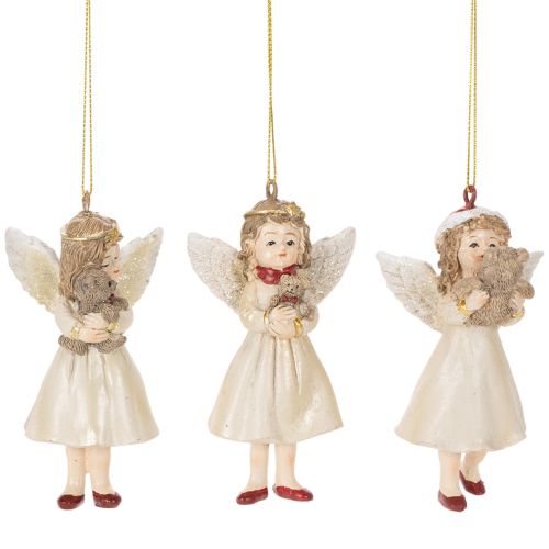 Enfeites decorativos de anjos para árvore de Natal, estilo vintage, 10 cm, conjunto de 3 peças. comprar | Floristik24.pt