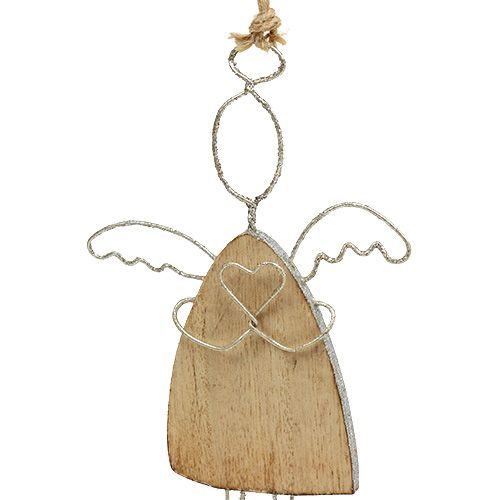 Floristik24 Anjo para pendurar prata 16cm - 18cm 3pcs