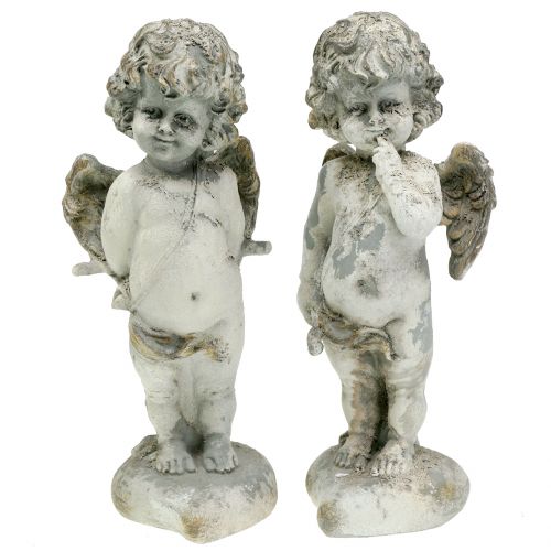 Floristik24 Cupido decorativo anjo com coração 25cm 2pçs