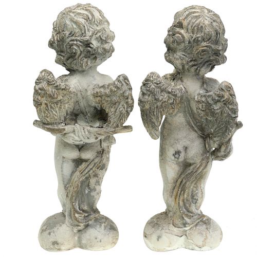 Floristik24 Cupido decorativo anjo com coração 25cm 2pçs