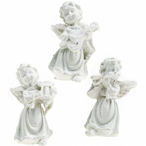 Floristik24 Anjo decorativo com instrumentos brancos H4.5cm 9pcs