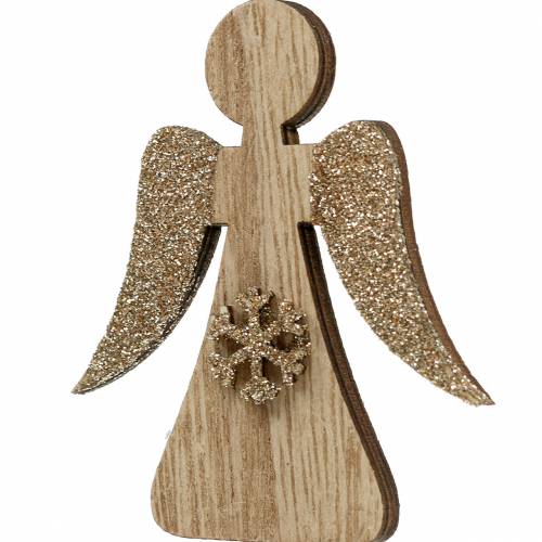 Floristik24 Plugue decorativo anjo natureza glitter 7 cm 12 unidades
