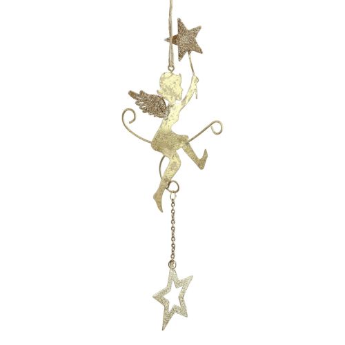 Itens Pingente de anjo estrela decoração de Natal para pendurar Alt.28cm 3 unidades