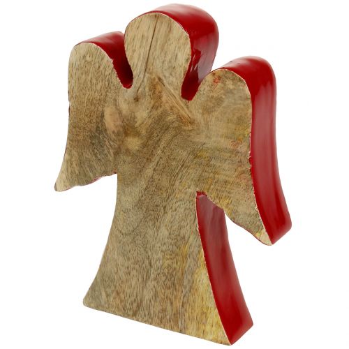 Floristik24 Figura de decoração de anjo em madeira vermelha, natureza 15cm