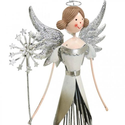 Floristik24 Estatueta de anjo metal, lanterna Natal H31.5cm