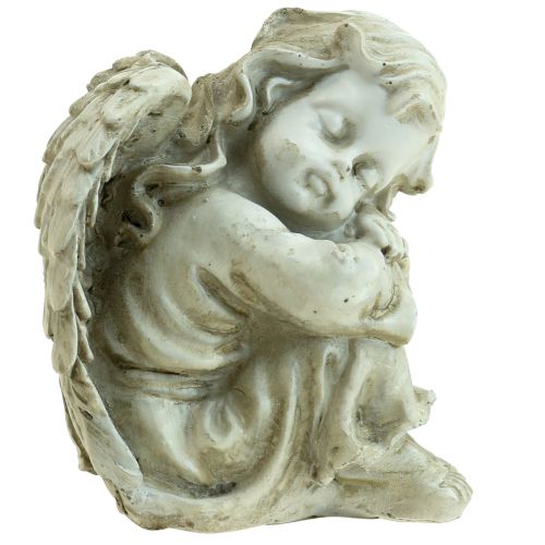 Floristik24 Anjo para o Túmulo Anjo Túmulo Creme Anjo Adormecido 6×5,5×8cm