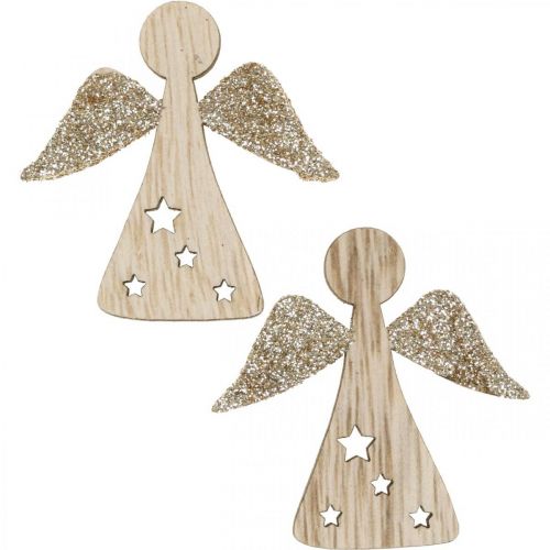 Floristik24 Decoração dispersa anjo madeira decoração de mesa natal 5cm 48 unidades