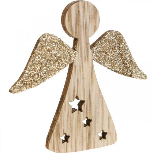 Itens Decoração de mesa de madeira de anjo espalhada Natal 5cm 48p