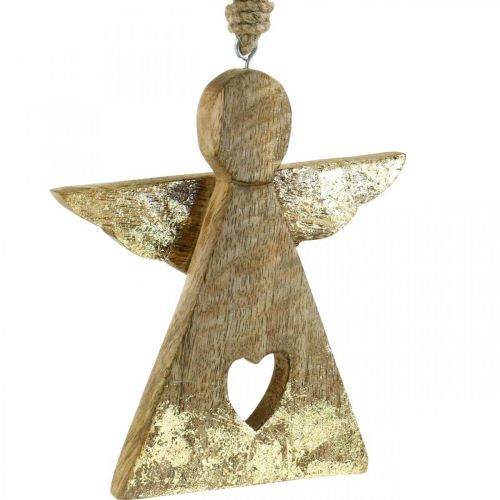 Itens Figura deco de madeira de manga anjo Deco para pendurar 13 × H13,5cm 2pcs