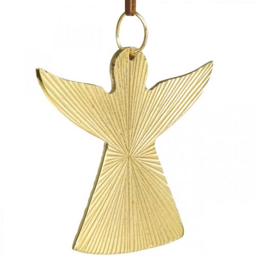 Itens Anjo decorativo, pingente de metal, decoração de Natal dourada 9 × 10cm 3 unidades