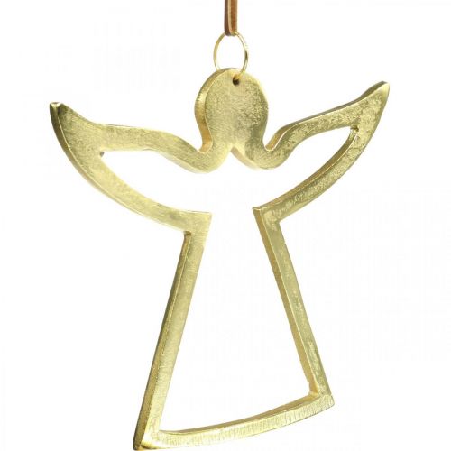Itens Pingentes de metal, anjos decorativos, decoração dourada do advento 15 × 16,5 cm