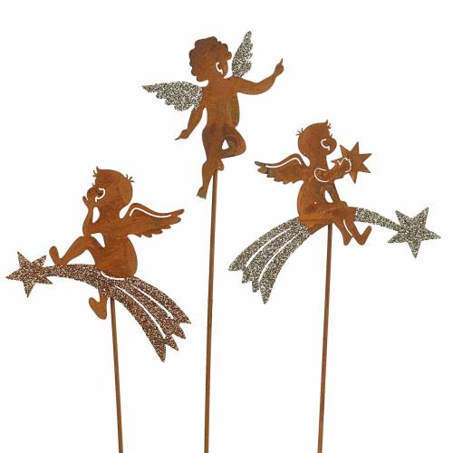 Plugue decorativo anjo de aço inoxidável brilhante de metal H24-25cm 12 unidades