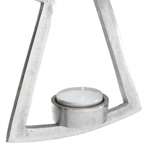 Itens Porta-velas com anjo, decoração de vela para pendurar, metal prata Alt.20cm