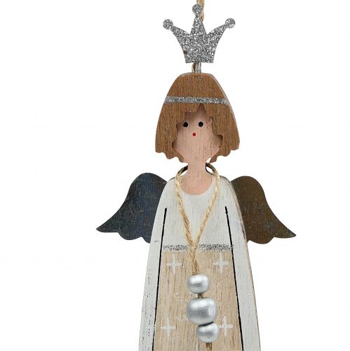 Floristik24 Anjo natural, prata para pendurar 20cm 6 unidades