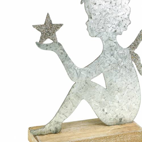 Floristik24 Brilho de prata anjo 18 cm x 17,5 cm