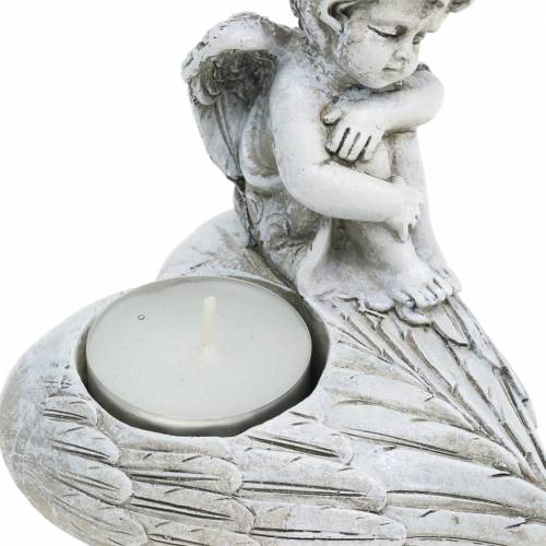 Floristik24 Suporte de vela de decoração de túmulo anjo 10 cm 2 peças