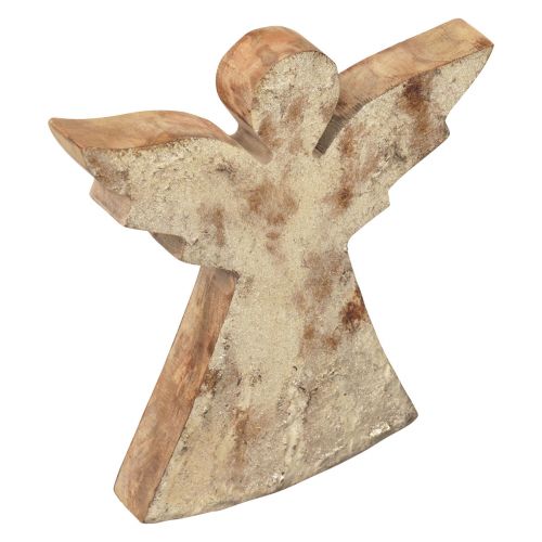 Decoração de anjo de Natal em madeira de mangueira de Natal 20×18×2,5cm