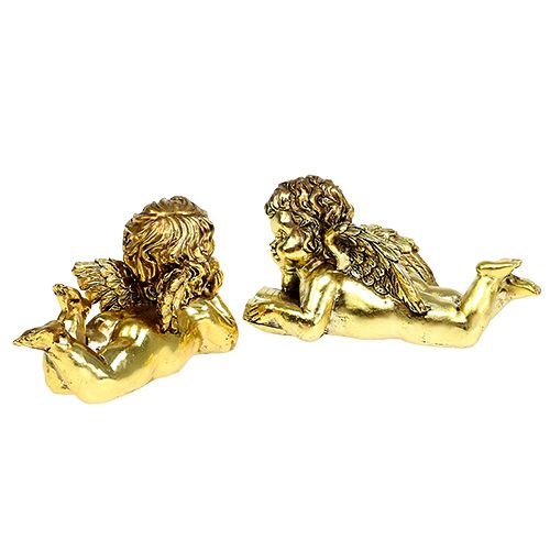 Floristik24 Anjo com livro deitado dourado 11-13cm 4 unid.