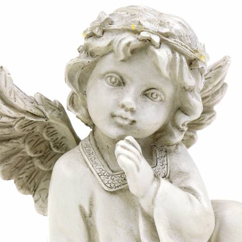 Floristik24 Anjo decorativo sentado com luz LED 14cm x 8,5cm