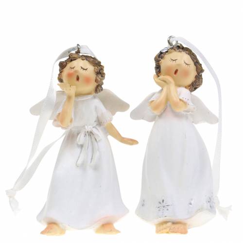 Floristik24 Decoração da árvore de Natal anjo 9cm 2pcs