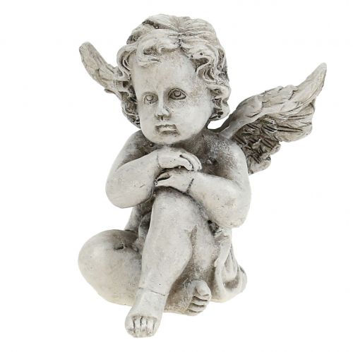 Floristik24 Figuras de anjo cinza 9cm 3 unidades