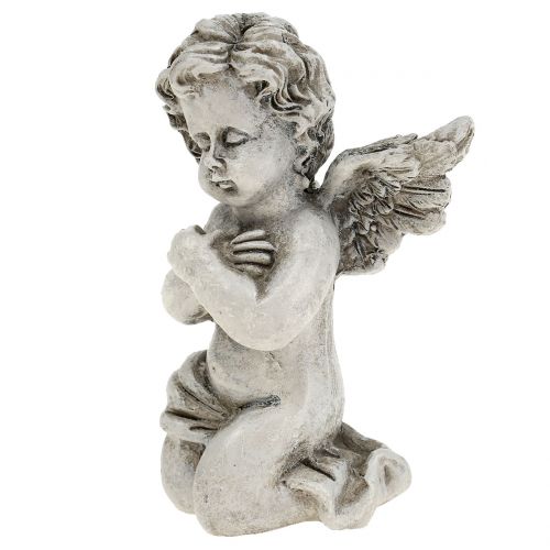 Floristik24 Figuras de anjo cinza 9cm 3 unidades