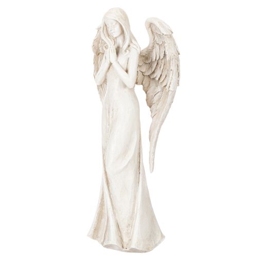 Estatueta de anjo em pé, em oração, para decoração, 36 cm | Floristik24.pt