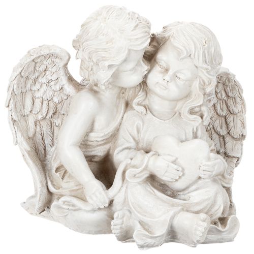 Escultura de anjos para decoração infantil, casal de anjos com coração, 24 cm comprar | Floristik24.pt