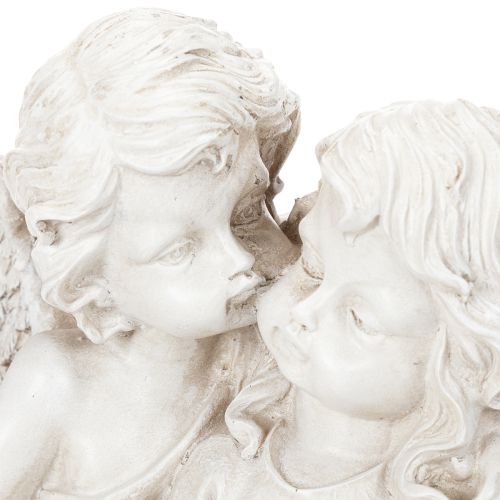 Escultura de anjos para decoração infantil, casal de anjos com coração, 24 cm | Floristik24.pt