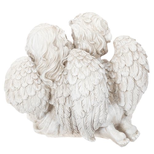 Escultura de anjos para decoração infantil, casal de anjos com coração, 24 cm | Floristik24.pt