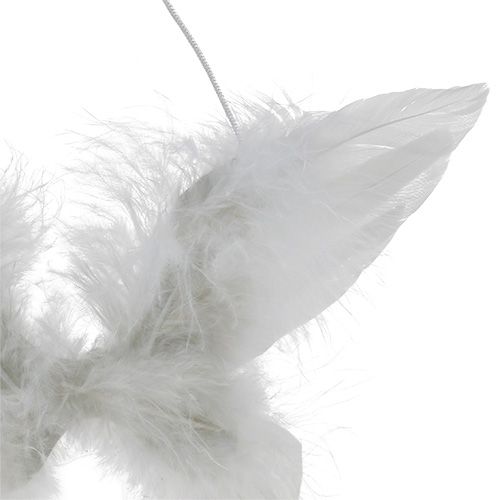 Floristik24 Asas de anjo para pendurar 16cm brancas 4 unidades