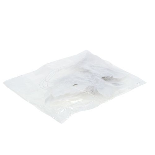 Floristik24 Asas de anjo para pendurar 16cm brancas 4 unidades