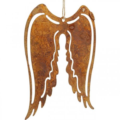 Floristik24 Asas de anjo cabide deco de metal pátina decoração 19,5 cm 3 unidades