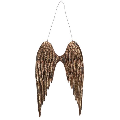 Floristik24 Asas de anjo para pendurar em metal antigo dourado 24×37cm