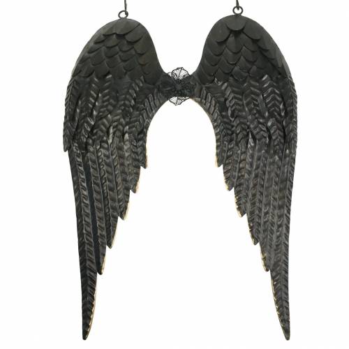 Floristik24 Asas de anjo de decoração de parede pretas 34cm x 47,5cm