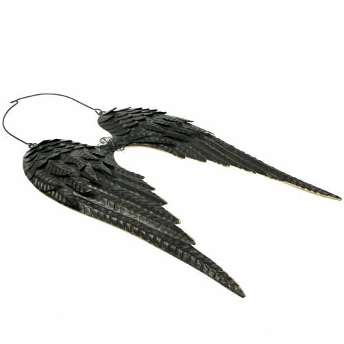 Floristik24 Asas de anjo de decoração de parede pretas 34cm x 47,5cm