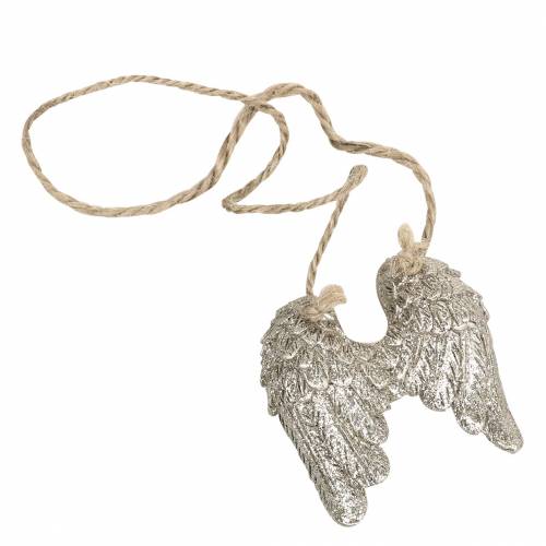 Floristik24 Asas de anjo para pendurar em glitter dourado 5cm × 5,2cm 12pcs