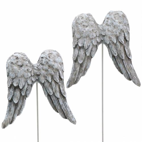Floristik24 Plugue decorativo asas de anjo 10cm 3 un