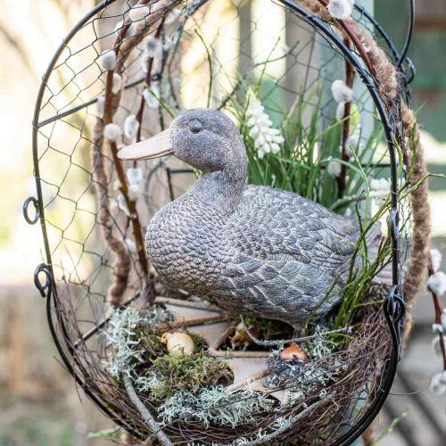 Floristik24 Figura decorativa de pato para jardim Figura de pato para ficar em pé Alt. 18cm