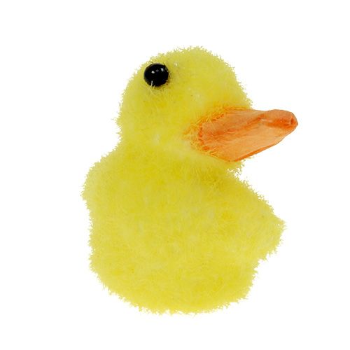 Floristik24 Pato mini 4cm flocado amarelo 12pcs