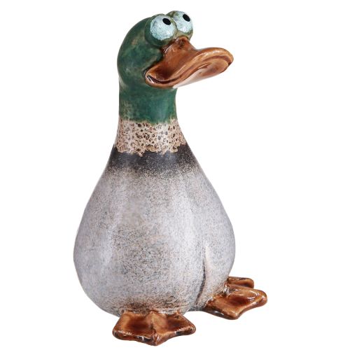 Floristik24 Patos decorativos em cerâmica marrom verde drake sentado Alt.17,5 cm 2 unidades