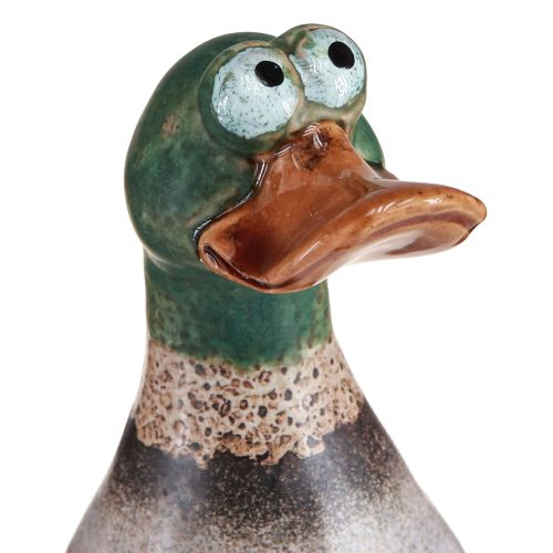 Floristik24 Patos decorativos em cerâmica marrom verde drake sentado Alt.17,5 cm 2 unidades