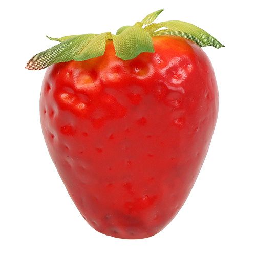 Floristik24 Vermelho morango 5 cm em uma rede 12pcs