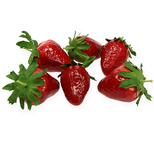 Floristik24 Bunda vermelha de morangos artificiais. 33st