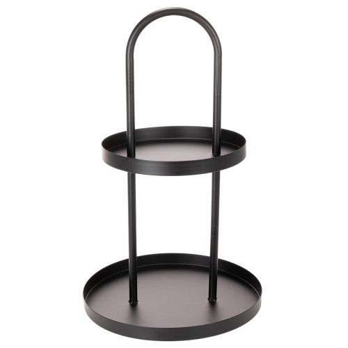 Bandeja decorativa redonda de metal com dois níveis, 58 cm | Floristik24.pt